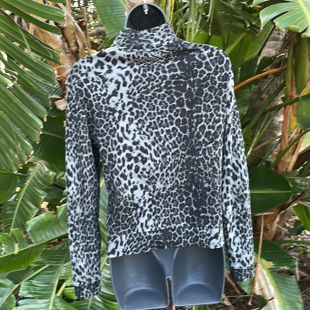 Rafaela leopard zip up jacket top funnel neck - Picture 3 of 7